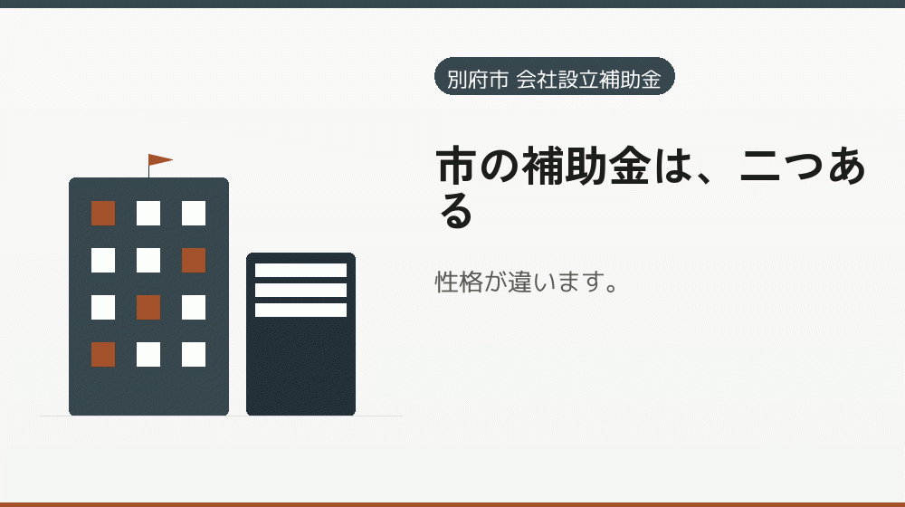 市の補助金は、二つある｜会社設立の補助金と支援