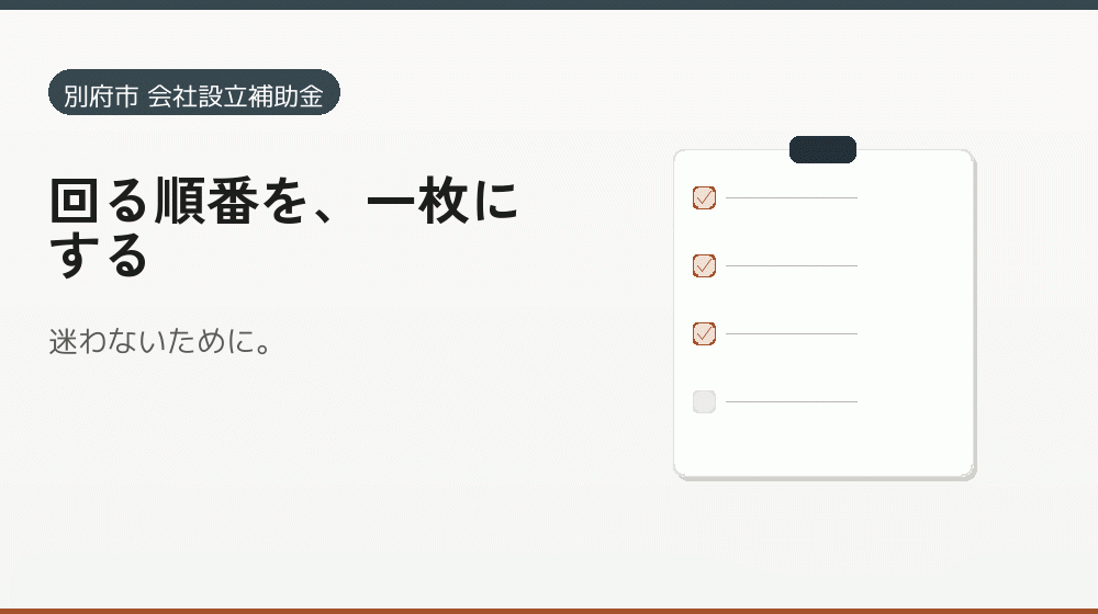 回る順番を、一枚にする｜会社設立の補助金と支援