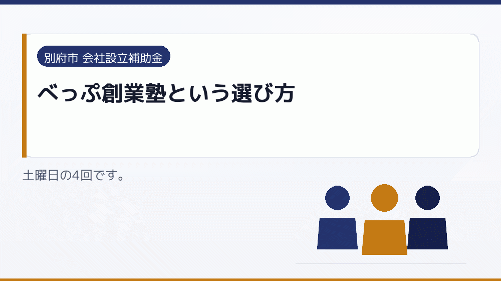 べっぷ創業塾という選び方｜会社設立の補助金と支援