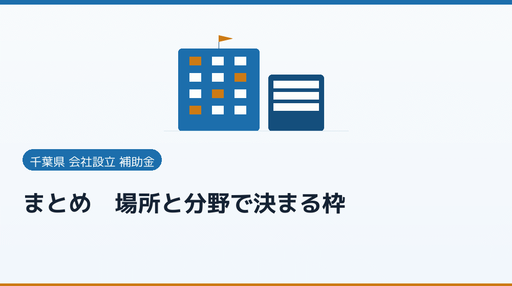 まとめ|場所と分野で決まる枠|会社設立の補助金と支援