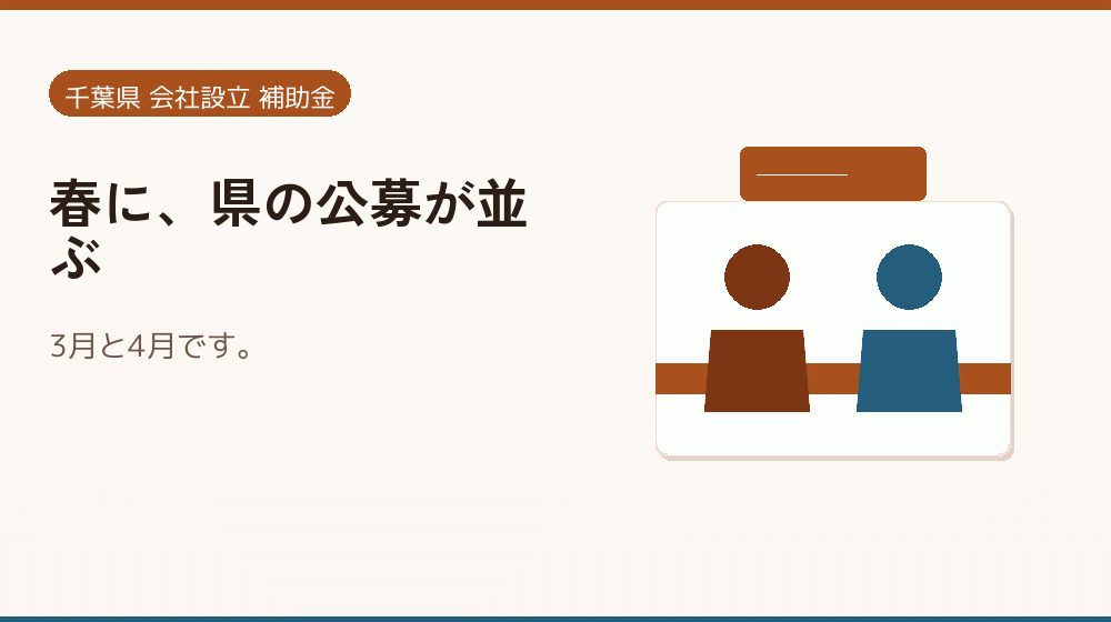 春に、県の公募が並ぶ｜会社設立の補助金と支援