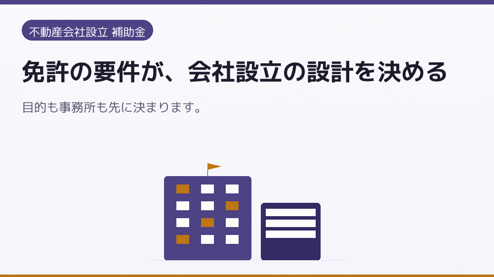 免許の要件が、会社設立の設計を決める｜会社設立の補助金と支援