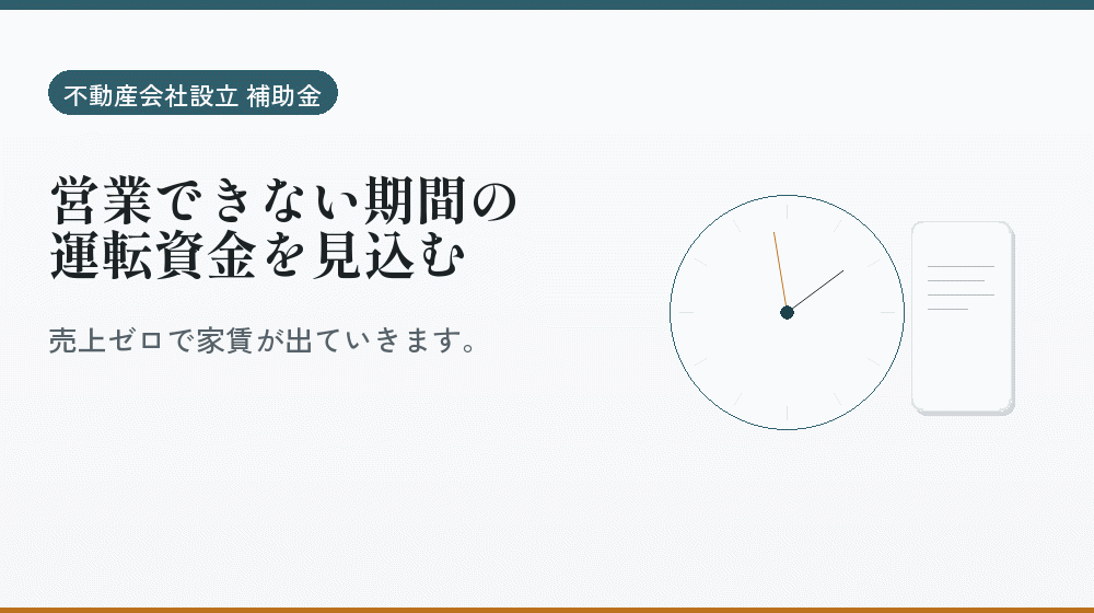 営業できない期間の運転資金を見込む｜会社設立の補助金と支援