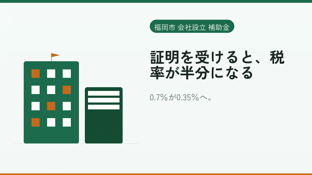 証明を受けると、税率が半分になる｜会社設立の補助金と支援