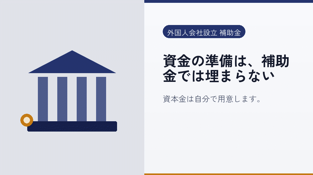 資金の準備は、補助金では埋まらない｜会社設立の補助金と支援
