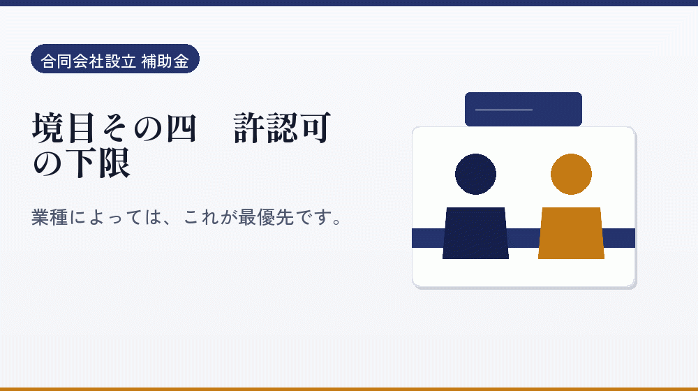 境目その四｜許認可の下限｜会社設立の補助金と支援