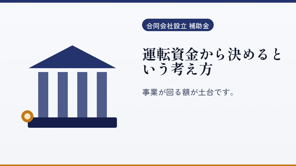 運転資金から決めるという考え方｜会社設立の補助金と支援