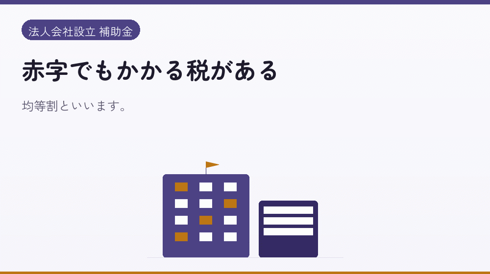 赤字でもかかる税がある|会社設立の補助金と支援