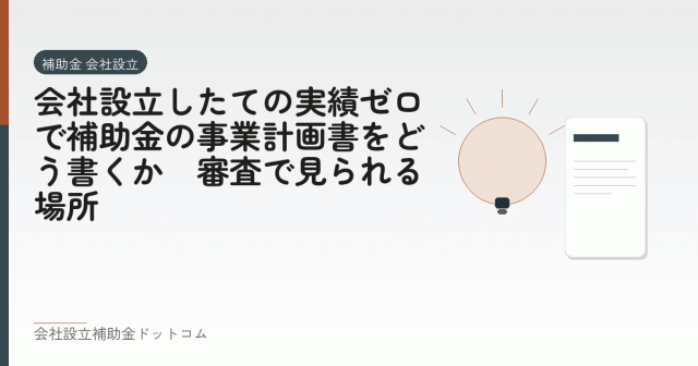 会社設立したての実績ゼロで補助金の事業計画書をどう書くか|審査で見られる場所|会社設立の補助金と支援の解説