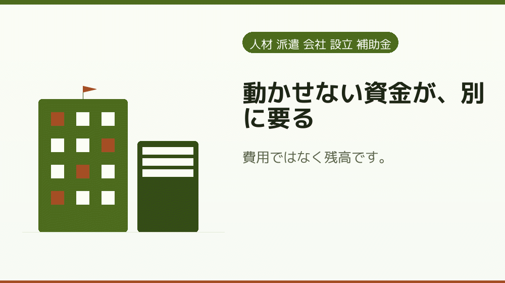 動かせない資金が、別に要る|会社設立の補助金と支援