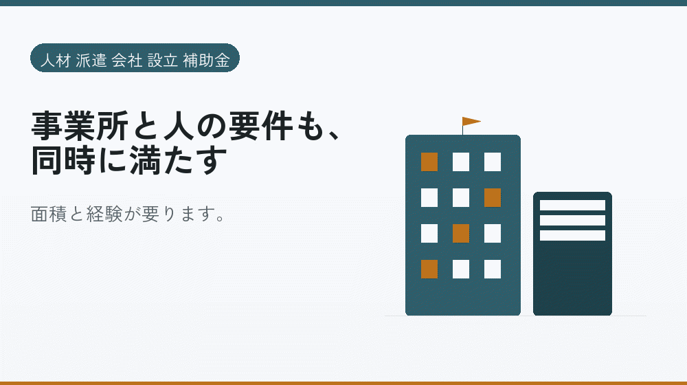 事業所と人の要件も、同時に満たす|会社設立の補助金と支援