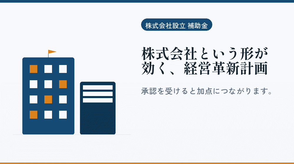 株式会社という形が効く、経営革新計画｜会社設立の補助金と支援