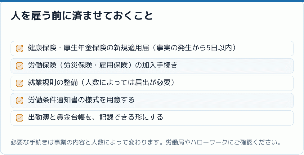 人を雇う前に済ませておくこと｜会社設立の補助金