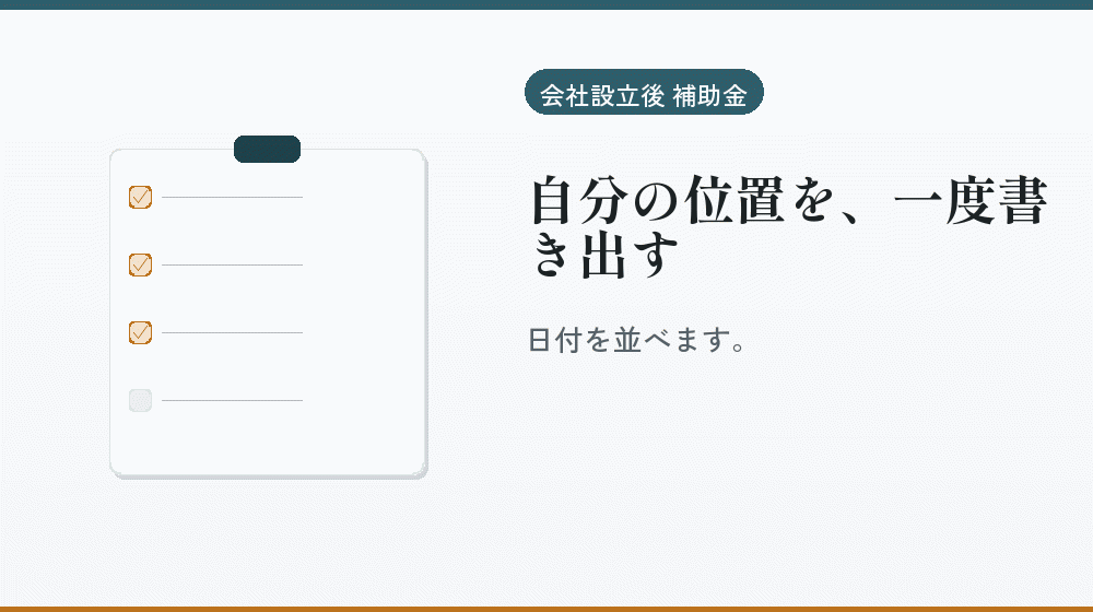 自分の位置を、一度書き出す｜会社設立の補助金と支援