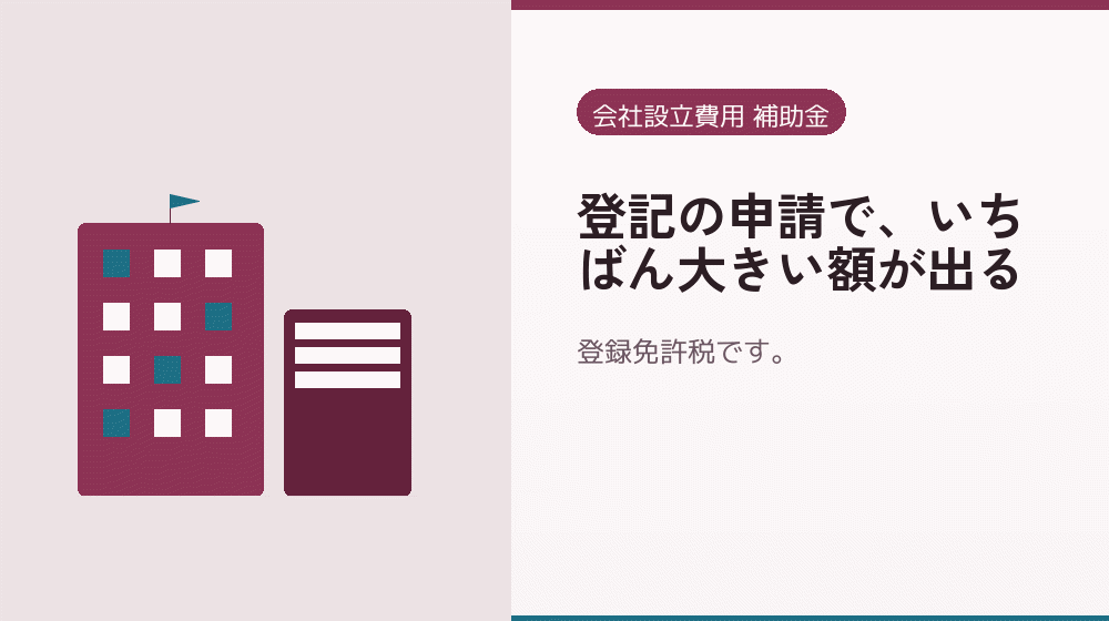 登記の申請で、いちばん大きい額が出る｜会社設立の補助金と支援