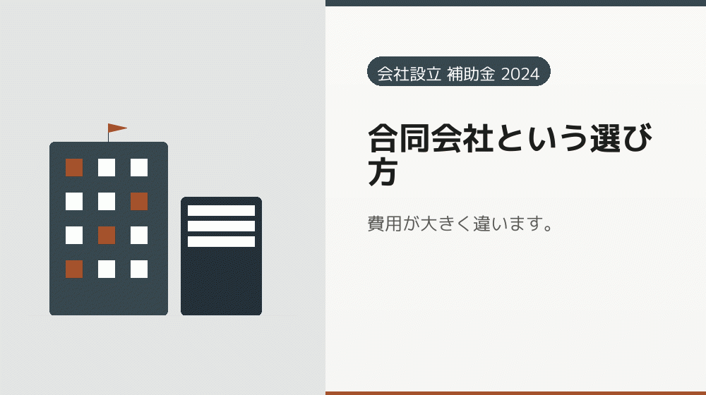 合同会社という選び方|会社設立の補助金と支援