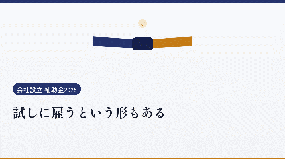 試しに雇うという形もある｜会社設立の補助金と支援
