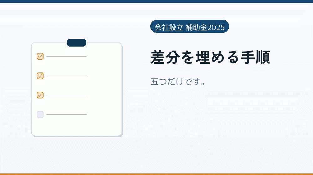 差分を埋める手順｜会社設立の補助金と支援