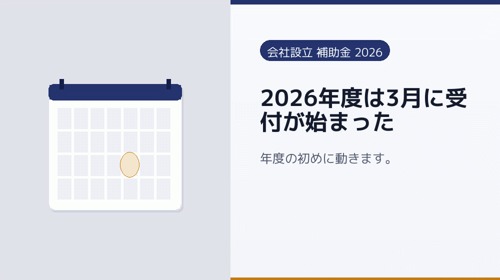 2026年度は3月に受付が始まった｜会社設立の補助金と支援