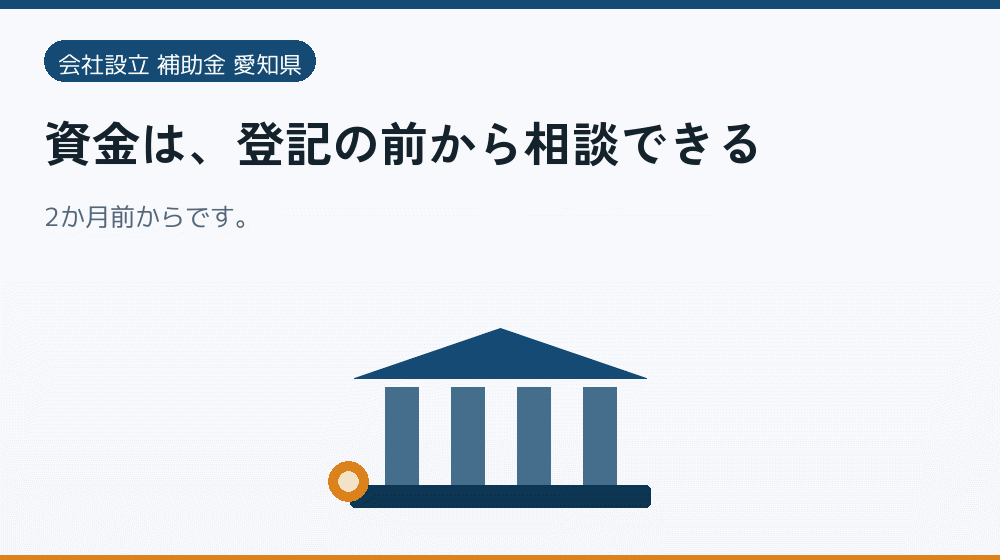 資金は、登記の前から相談できる｜会社設立の補助金と支援