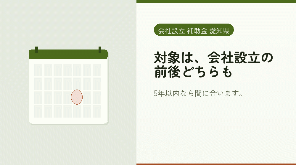 対象は、会社設立の前後どちらも｜会社設立の補助金と支援