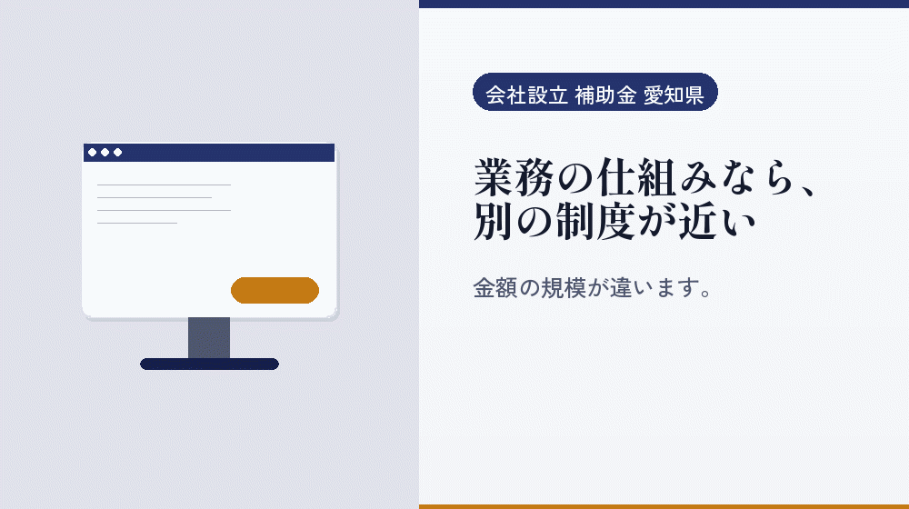 業務の仕組みなら、別の制度が近い|会社設立の補助金と支援