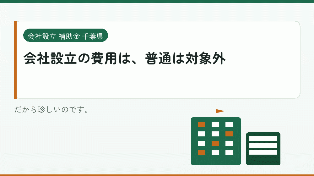 会社設立の費用は、普通は対象外｜会社設立の補助金と支援