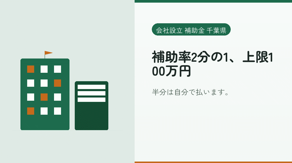 補助率2分の1、上限100万円｜会社設立の補助金と支援