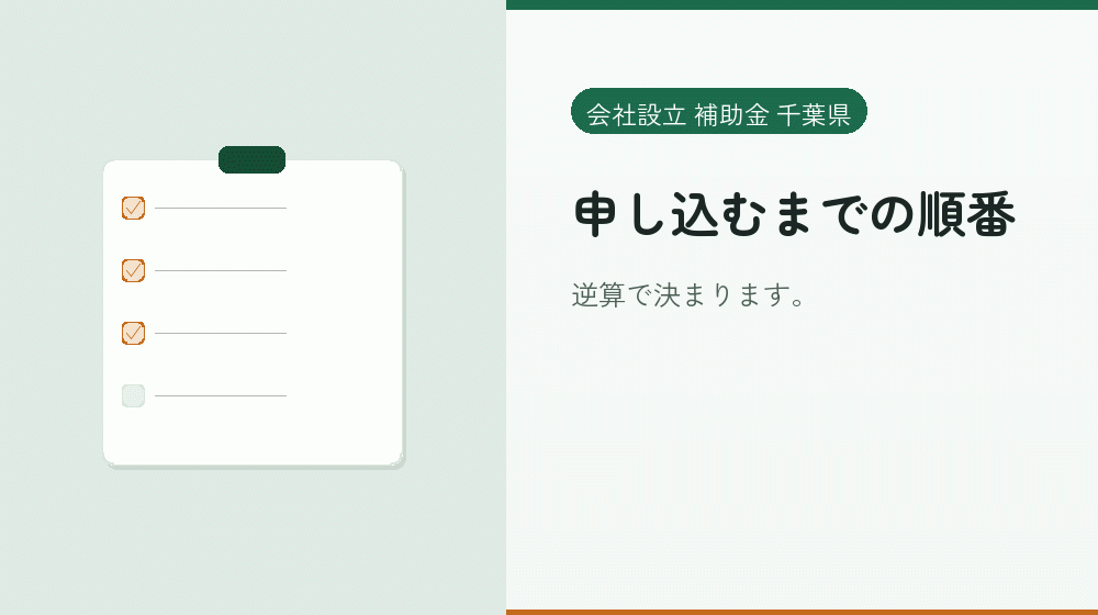 申し込むまでの順番｜会社設立の補助金と支援