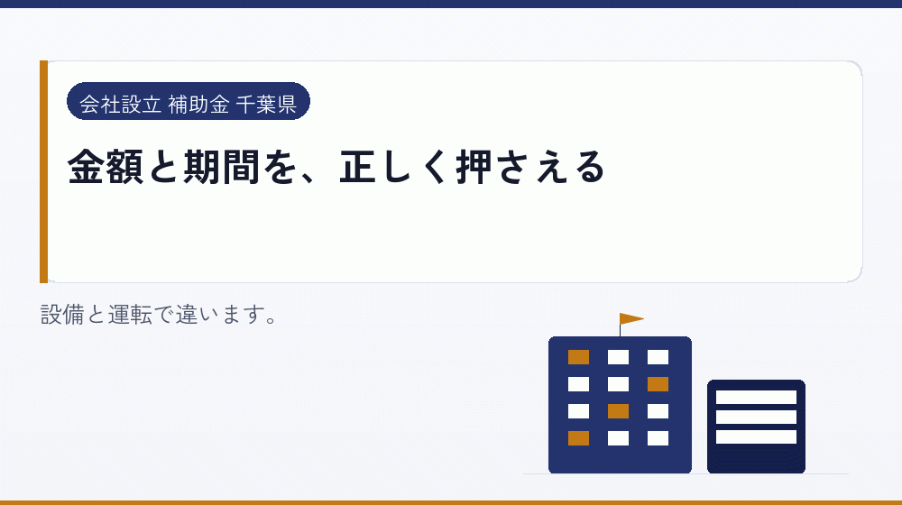 金額と期間を、正しく押さえる｜会社設立の補助金と支援