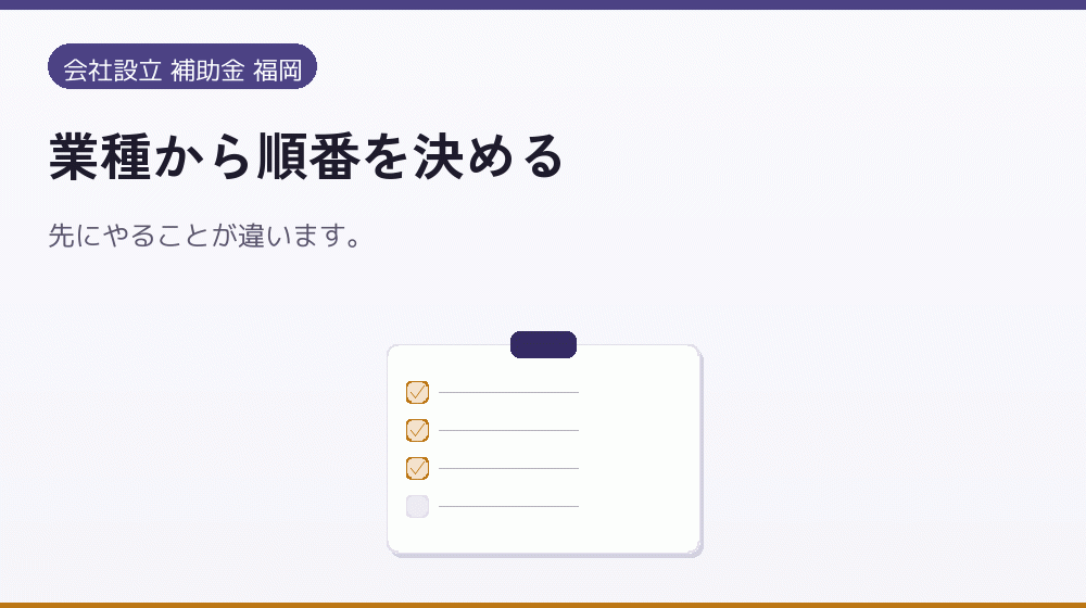 業種から順番を決める|会社設立の補助金と支援