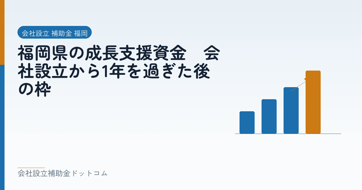 福岡県の成長支援資金｜会社設立から1年を過ぎた後の枠｜会社設立の補助金と支援の解説