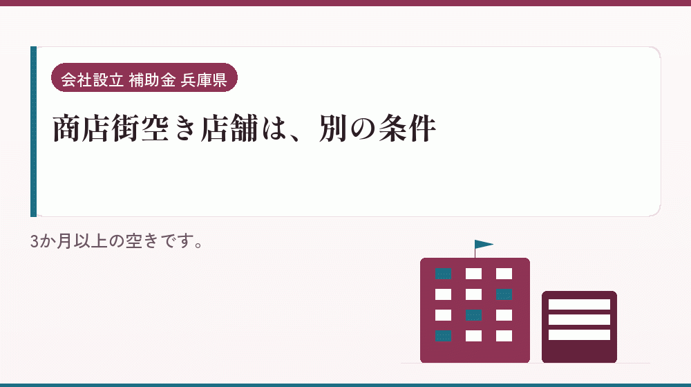商店街空き店舗は、別の条件｜会社設立の補助金と支援