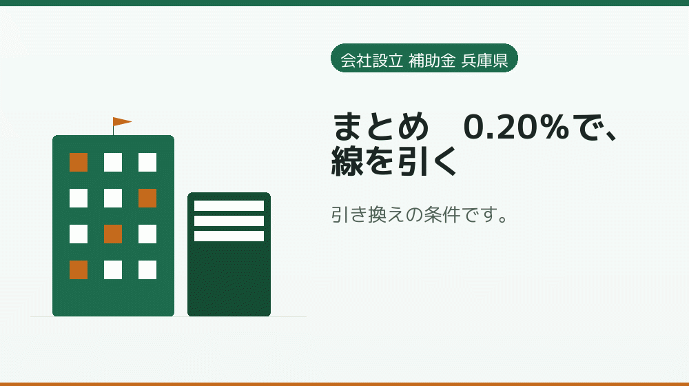 まとめ｜0.20％で、線を引く｜会社設立の補助金と支援