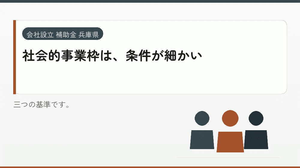 社会的事業枠は、条件が細かい｜会社設立の補助金と支援