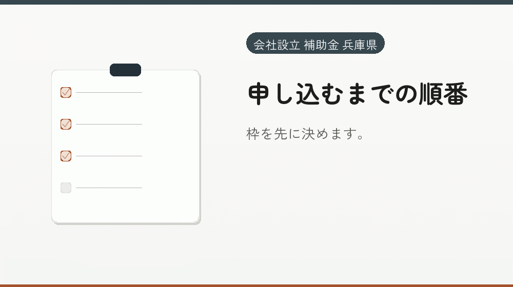 申し込むまでの順番｜会社設立の補助金と支援