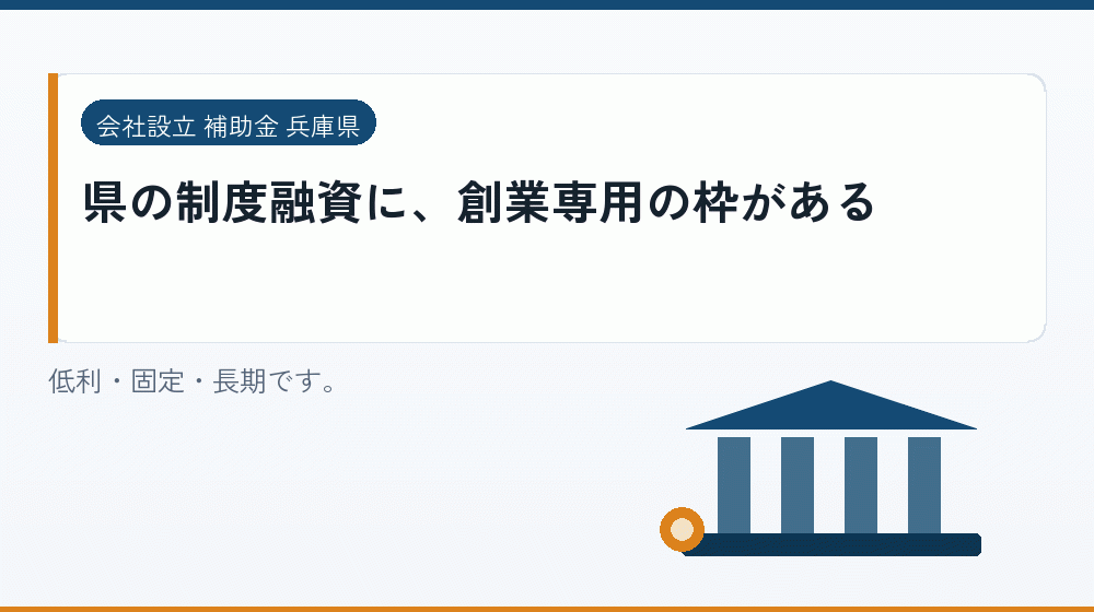 県の制度融資に、創業専用の枠がある｜会社設立の補助金と支援