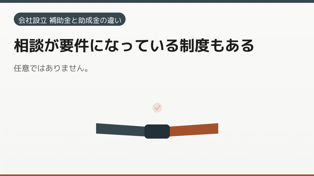 相談が要件になっている制度もある|会社設立の補助金と支援