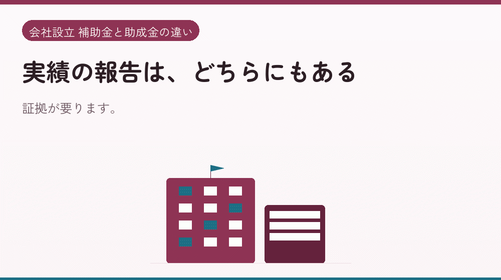実績の報告は、どちらにもある|会社設立の補助金と支援