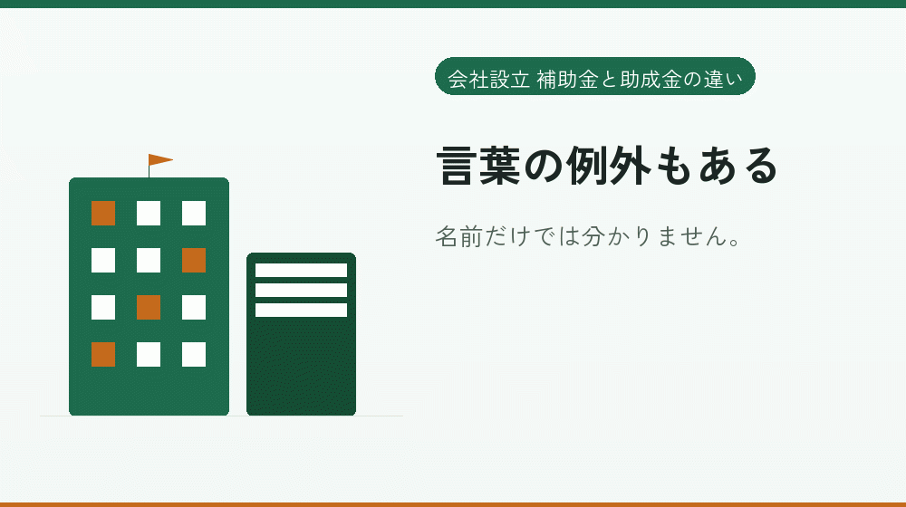言葉の例外もある|会社設立の補助金と支援