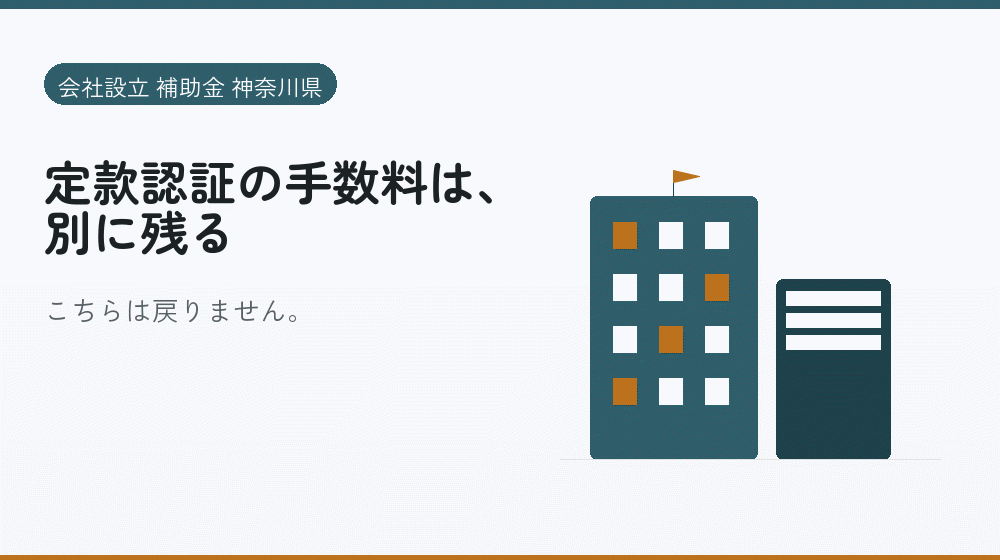 定款認証の手数料は、別に残る｜会社設立の補助金と支援
