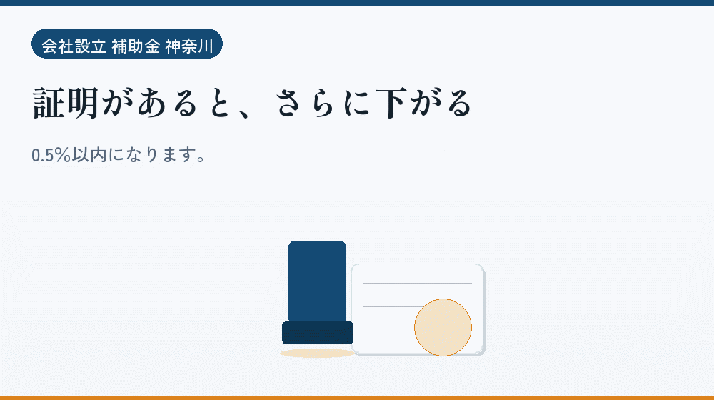 証明があると、さらに下がる｜会社設立の補助金と支援