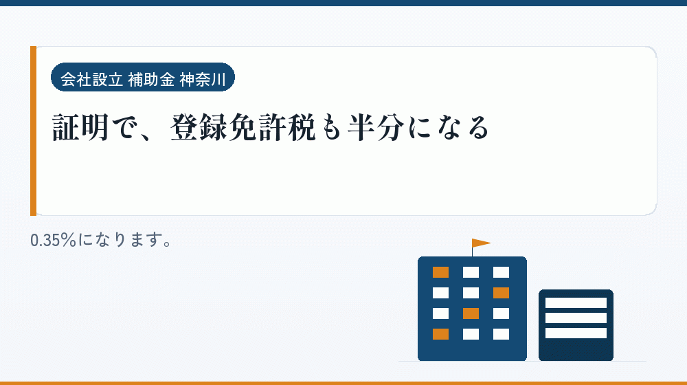 証明で、登録免許税も半分になる｜会社設立の補助金と支援