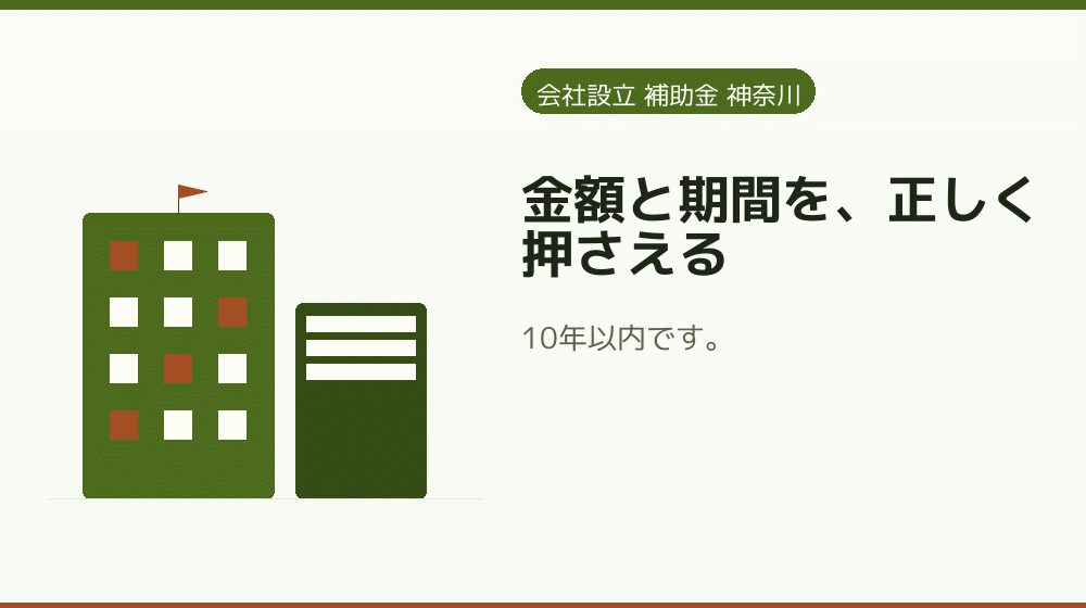 金額と期間を、正しく押さえる｜会社設立の補助金と支援