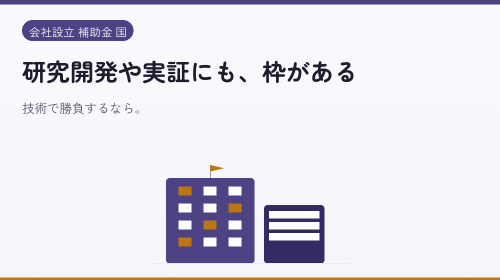 研究開発や実証にも、枠がある|会社設立の補助金と支援