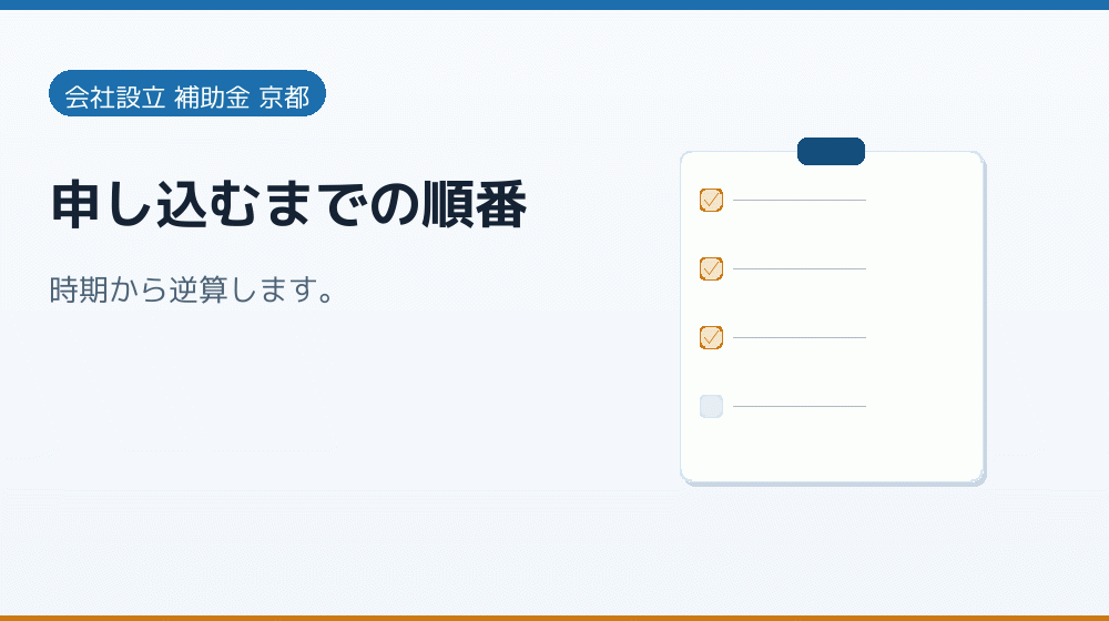 申し込むまでの順番|会社設立の補助金と支援