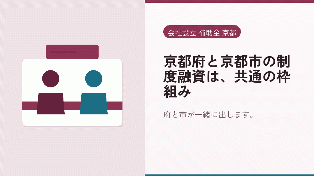 京都府と京都市の制度融資は、共通の枠組み｜会社設立の補助金と支援