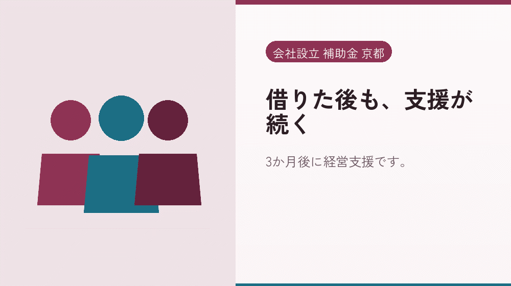 借りた後も、支援が続く｜会社設立の補助金と支援