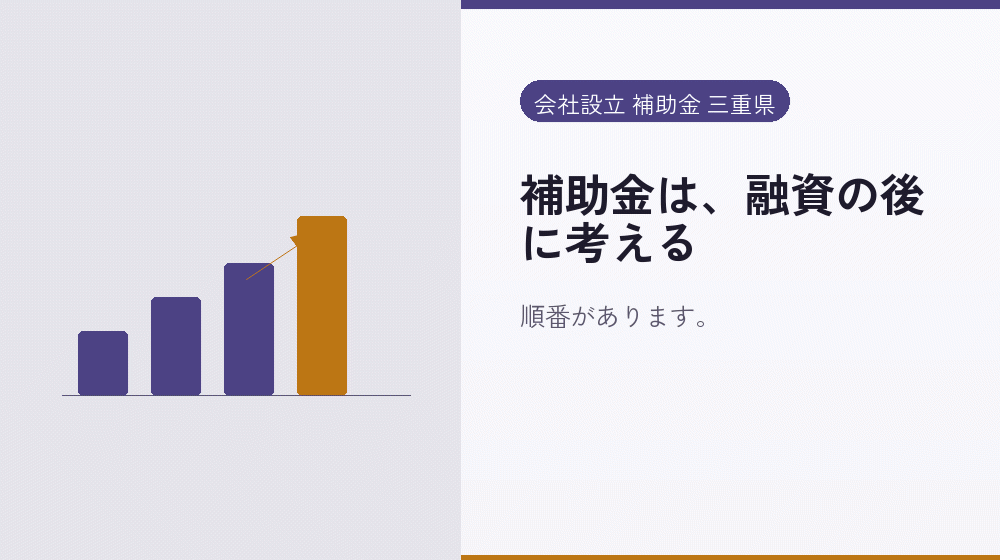 補助金は、融資の後に考える｜会社設立の補助金と支援