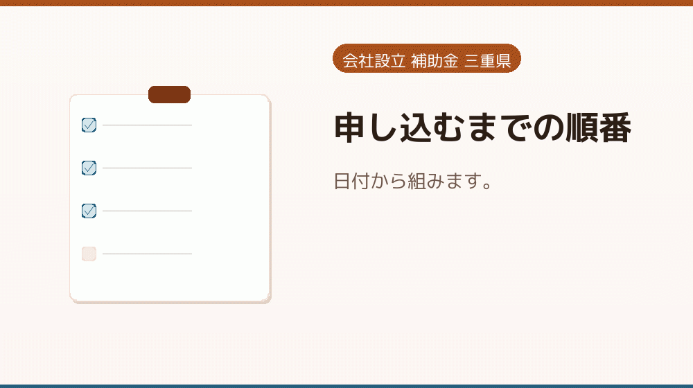 申し込むまでの順番|会社設立の補助金と支援